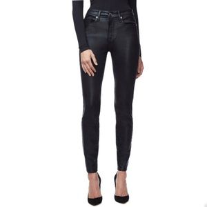 Good American Good Legs Black Coated Jeans sz 10